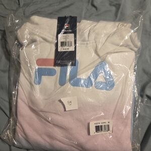 Fila White and Light Pink Sweatshirt